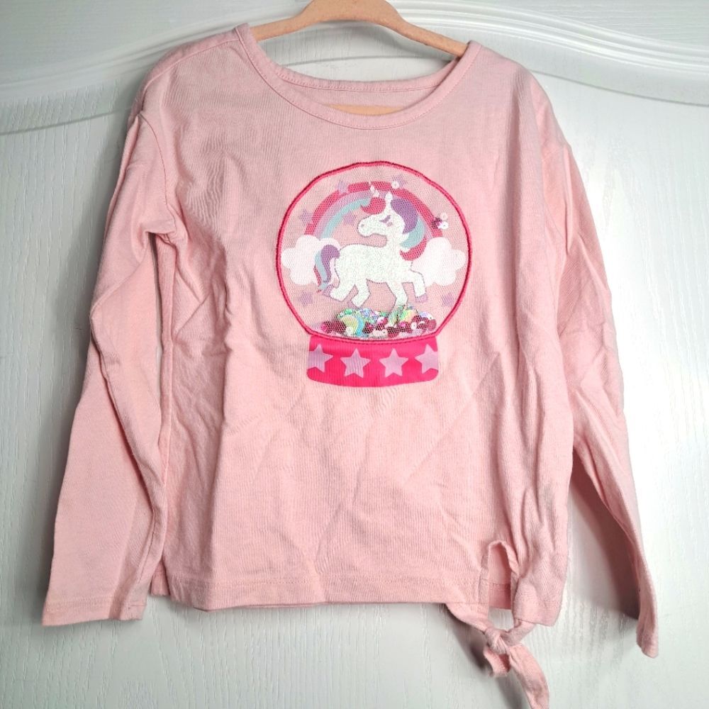 Unicorn Sequin Snow Globe Long Sleeve Shirt